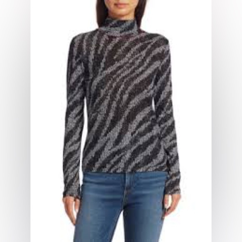 Rag & Bone Zebra Shaw Turtleneck Sweater - image 3